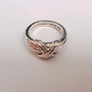 Tiffany and Co Vintage Sterling X Cross Ring